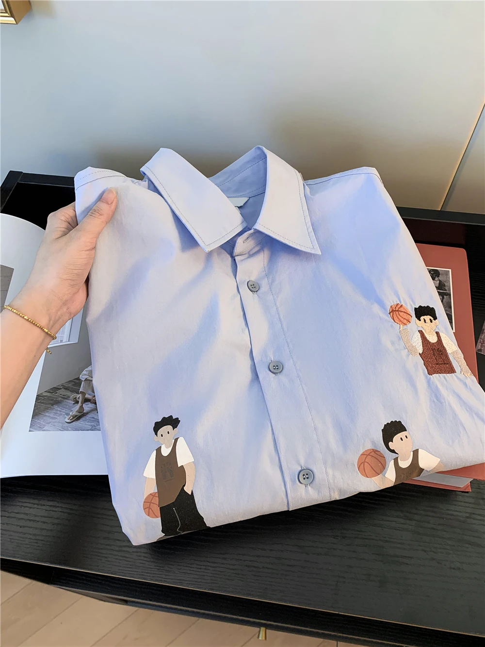 

Свободный крой ort Sve irt, женский летний дизайн, повседневный мультяшный принт f Sve irt, универсальный Sli, японский тренд