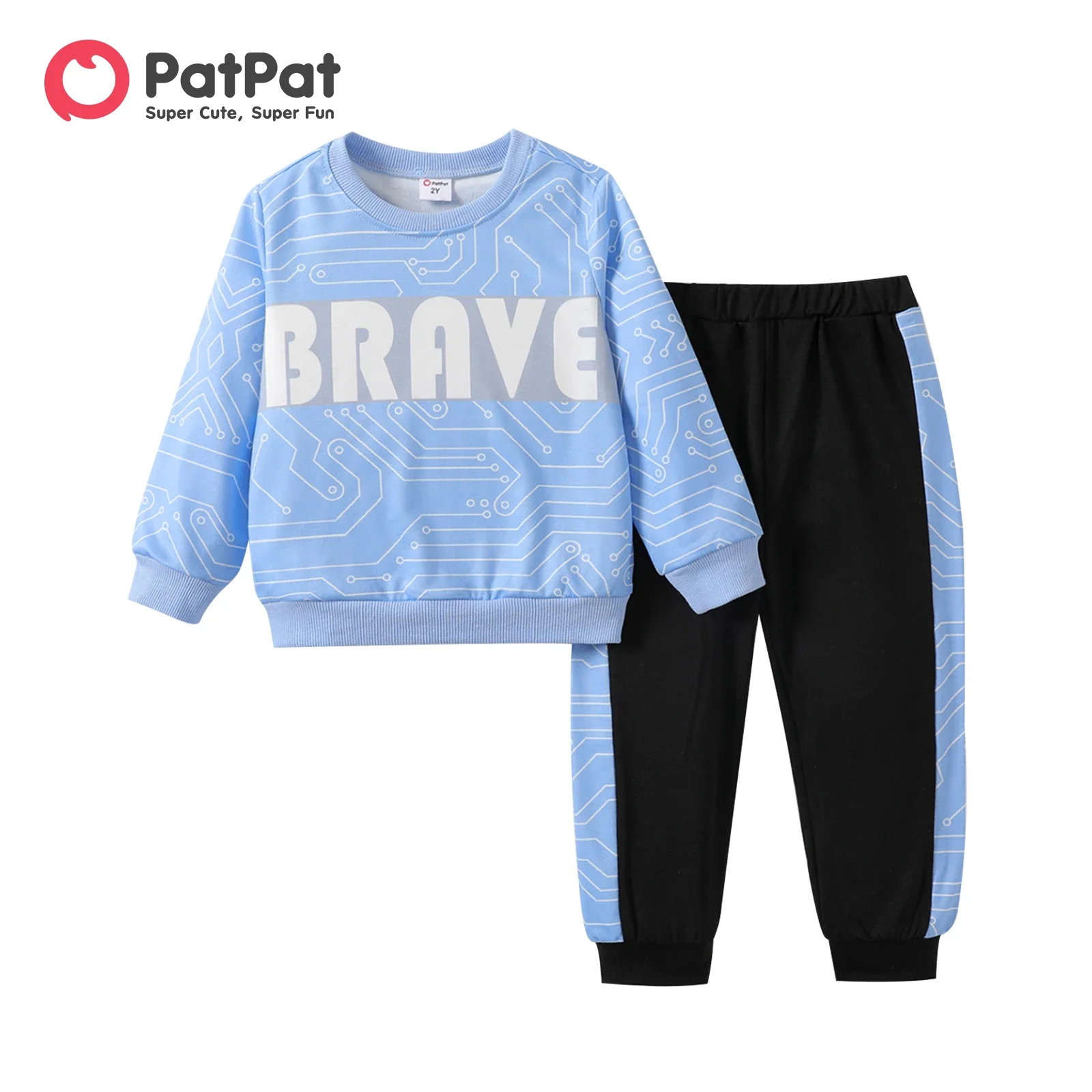 PatPat  2pcs Toddler Boy Avant-garde Letter Set Soft and Comfortable  Perfect for Outings and Daily Wear Basic Style