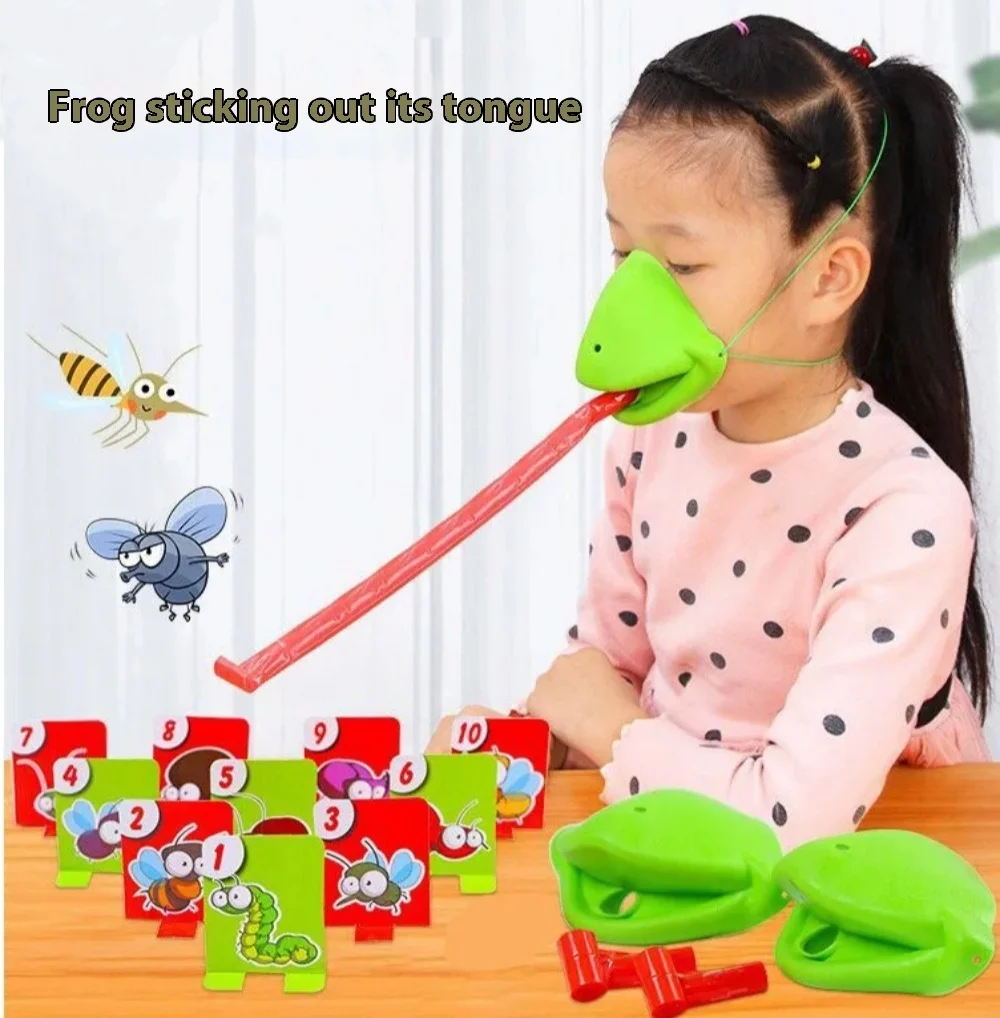 

Lizard Mask Swinging Tongue Licking Card Children's Board Game Family Party Toy Counter Pressure Fun Desktop Game Toy