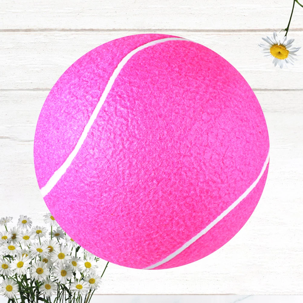 

Inflatable Giant 8-Inch Tennis Ball Pink Durable Soft Elastic Outdoor Educational Playing Interaction Inflatable Tennis