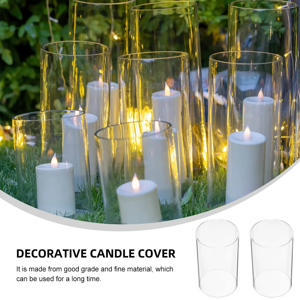 

2Pcs Decorative Glass Cloche Fine Material Long Lasting Use Home Restaurant Accessory Elegant Scene Maker Party Engagement