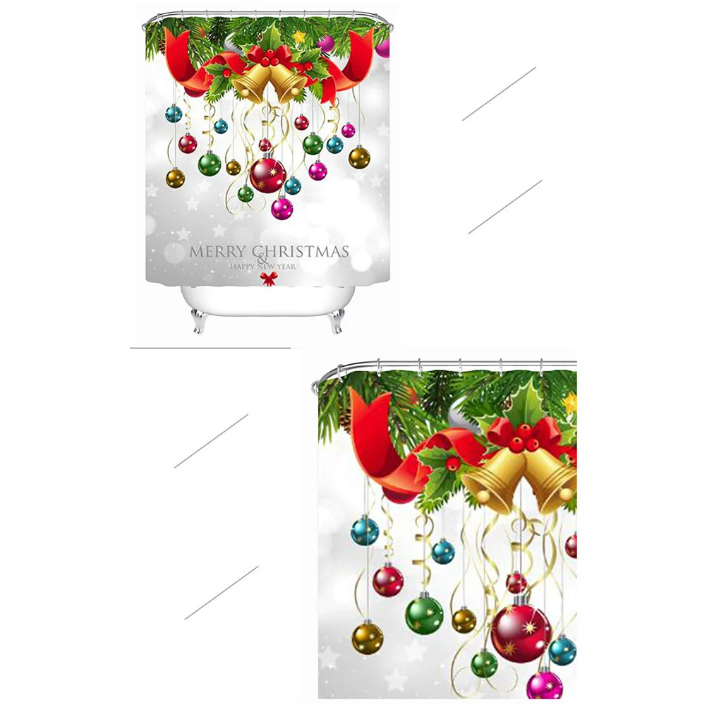 

150x180cm 3D Printing Christmas Shower Curtain Waterproof Mildew Proof Polyester Bathroom Decor Clear Images Fade Resistant