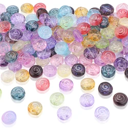 30Pcs 12mm Gradual Color Crystal Glass Round Beads Screw Thread Shape Pendants For DIY Making Jewelry Earing Necklace Accessory