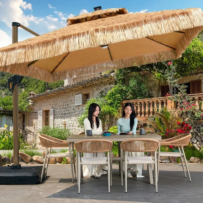 Artificial Thatch Umbrellas: Farm & Scenic Spot Straw Umbrellas, Outdoor Sunshades, Open-air Leisure Canopies, Sun Umbrellas