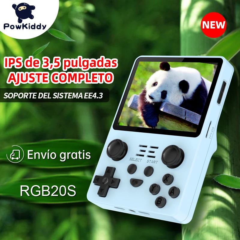 Imagem -05 - Powkiddy-console de Jogos Portátil Roxo Rgb20s Sistema Retro Open Source Rk3326 35 4:3 Ips Tela Presentes Infantis Novo