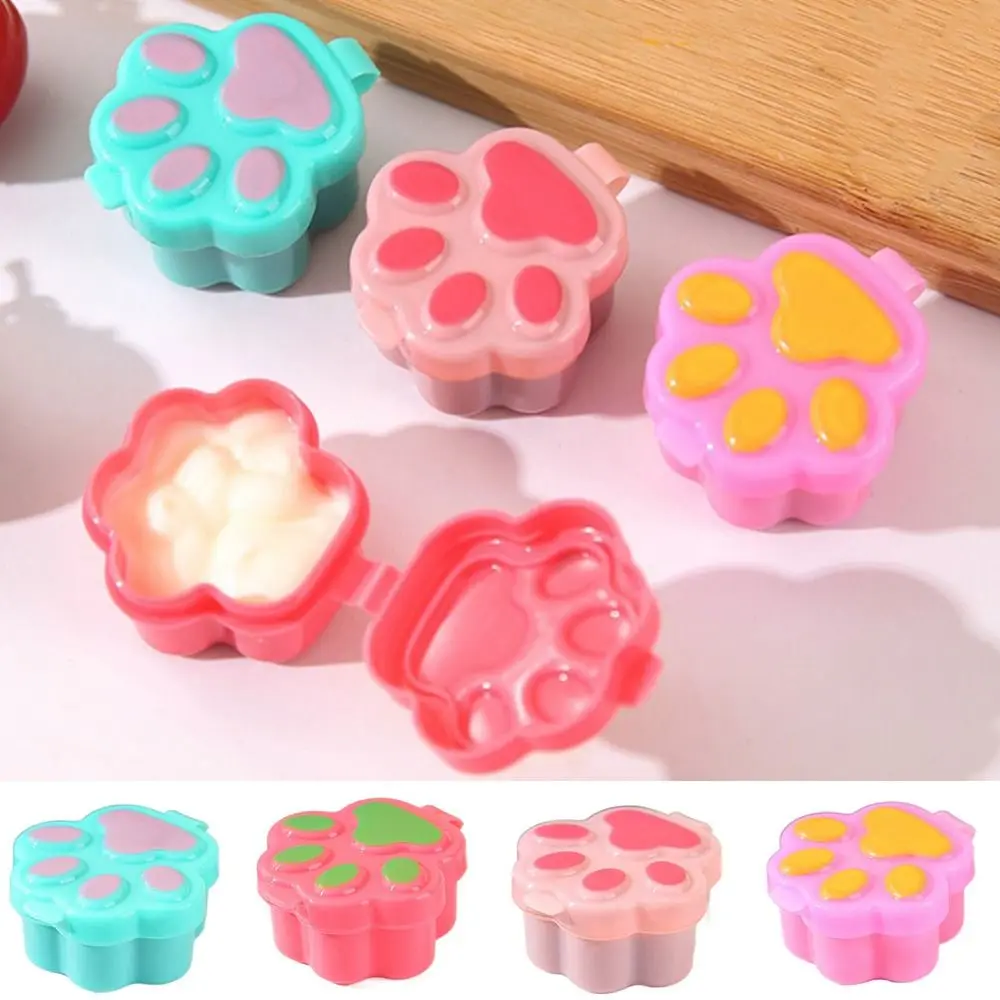 Cute Plastic Mini Tomato Ketchup Bottle Cartoon Mini Soy Sauce Box Cat Paw Salad Condiment Container Lunch