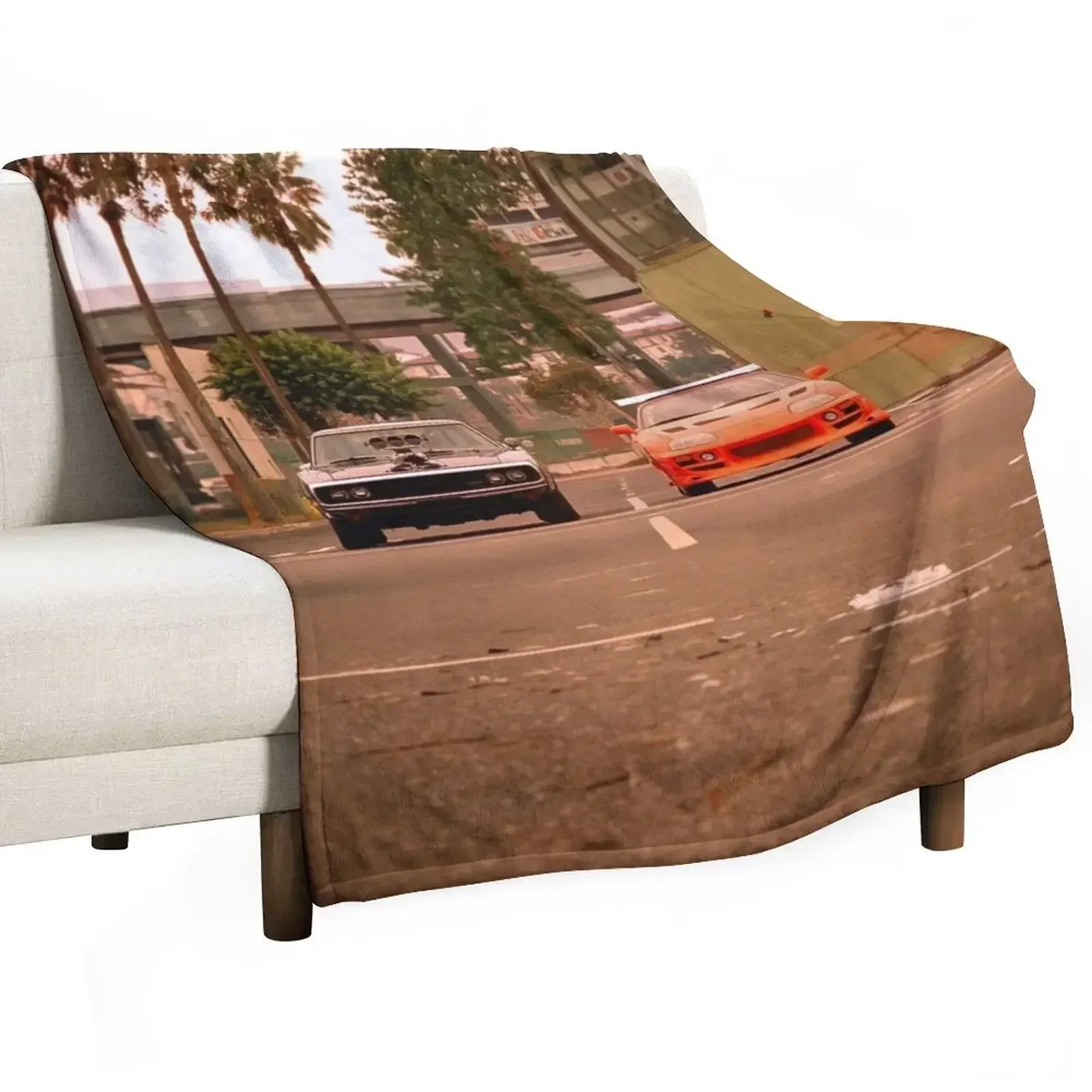 Fast & Furious 1 - Wallpaper - Poster Throw Blanket Plaid on the sofa Soft Big Beach Vintage Blankets