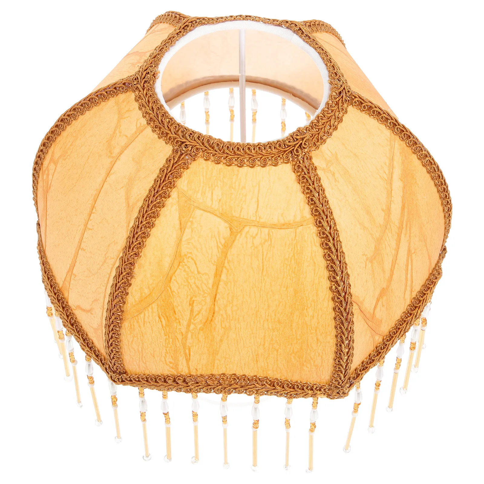 مظلة على شكل عاكس الضوء الحديد القماش الجدول غطاء مصباح الملكي الإسكالوب جرس شرابة هامش ديكور للمنزل فندق #4