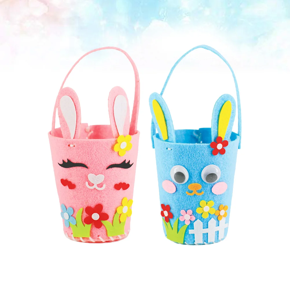 

4 Pcs Child Candy Bags Basket for Kids Gift Storage Case Cute Design Holds Candies Cookies Gifts Easter