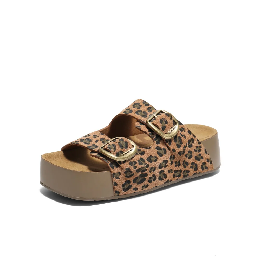 

Zhang Ruolan 2025 Summer New Sle Thi Bot Toast Slippers Beachwear Outdoor Sandals Casual Cowhide Leather Slip-On oes