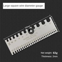 Round AWG SWG Wire Gauge Thickness Ruler Gauge Diameter Stainless Steel Measurer Tool