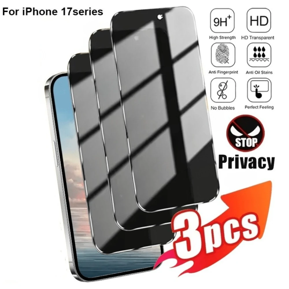 

3Pcs Anti Spy Screen Protectors for iPhone 17 16 15 14 Pro Max Air 16 15 14 Plus 13 12 11 Pro Mini Anti-Scratch Tempered Glass