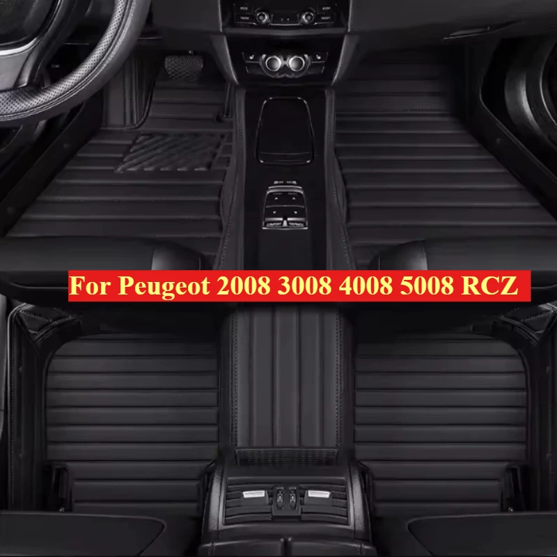 

For Peugeot 2008 3008 4008 5008 RCZ Car Floor Mats Waterproof Liners Auto Carpets Interior Accessories Rugs Foot Pads 2000-2024