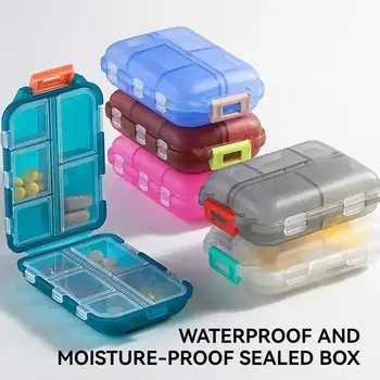 Cestovní organizér na léky, 147 značkových přenosných kapesních kabelek, lékárnička s 10 přihrádkami a malým pouzdrem na léky 6 nejlepší prodej roztomilá krabička na léky - №6