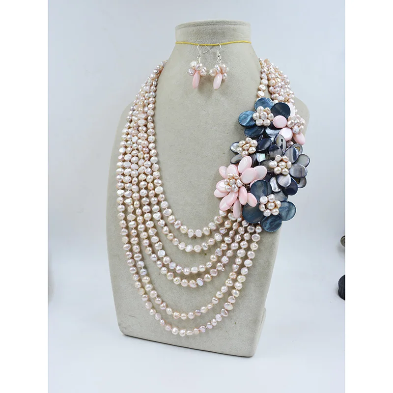 Beautiful Handmade Shell Flower Necklace fit Wedding Jewelry 20-30\