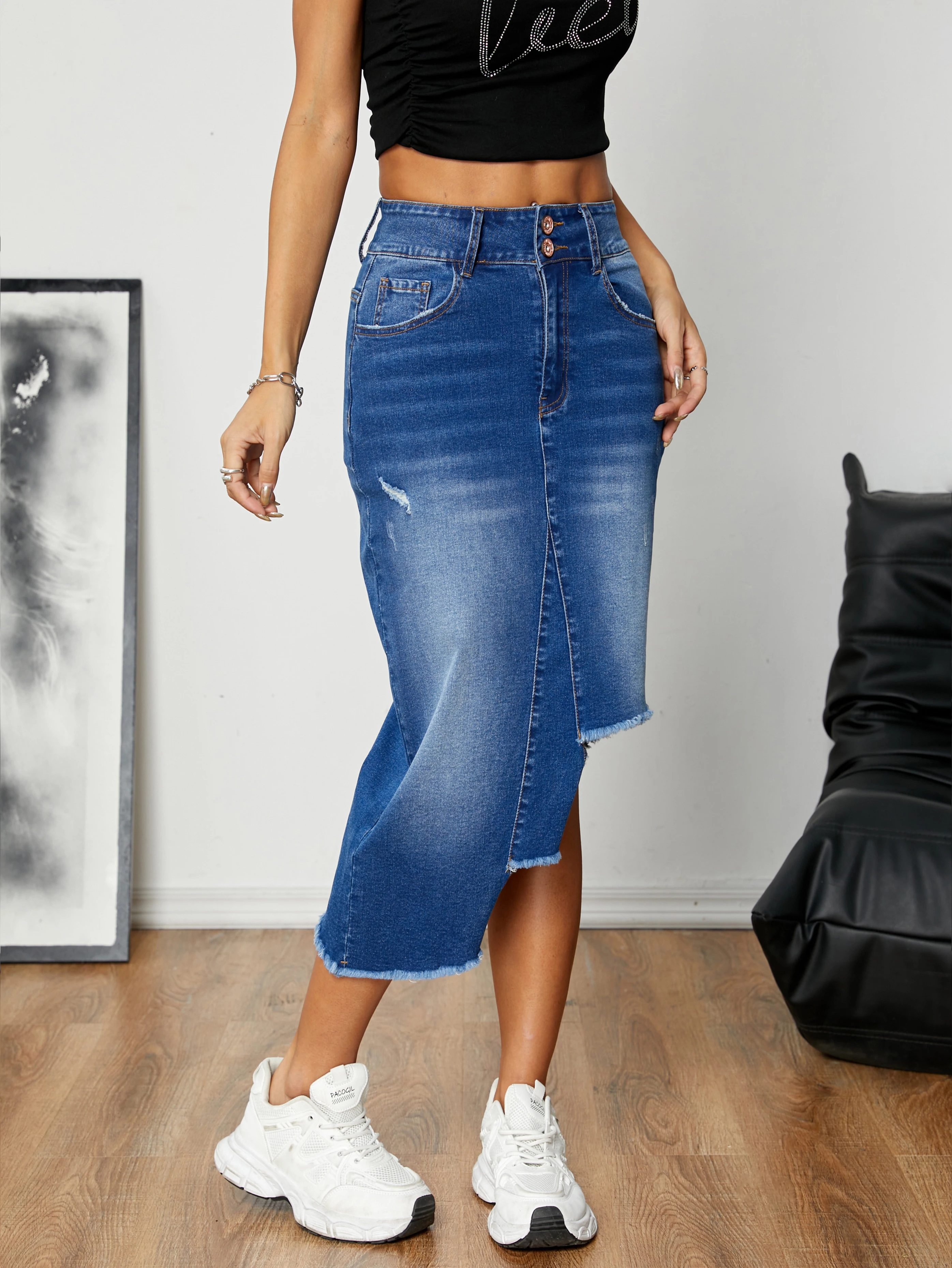 

ZMTUO Джинсовая облегающая юбка