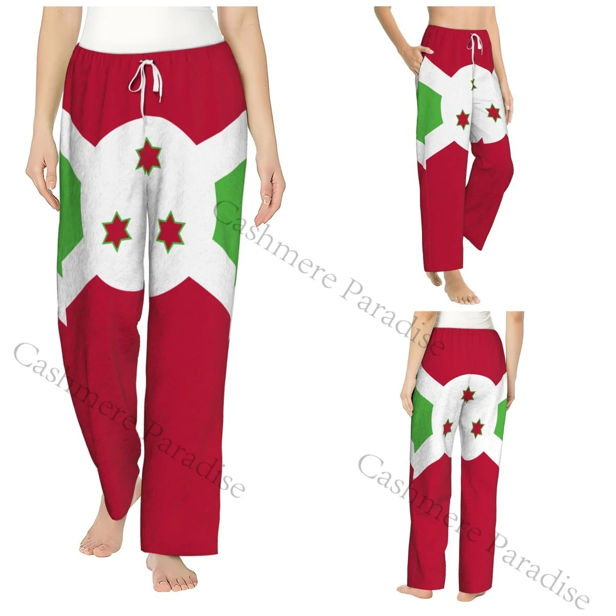 

Burundi Flag Warm Women Pajama Pants Flannel Sleep Bottoms Soft Fleece Loungewear