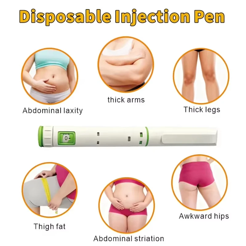 5mg 10mg Dose-adjustable Plastic Green Disposable Injection Pen, Fits 3ml Cartridge Injection Pen for Personal Care Use