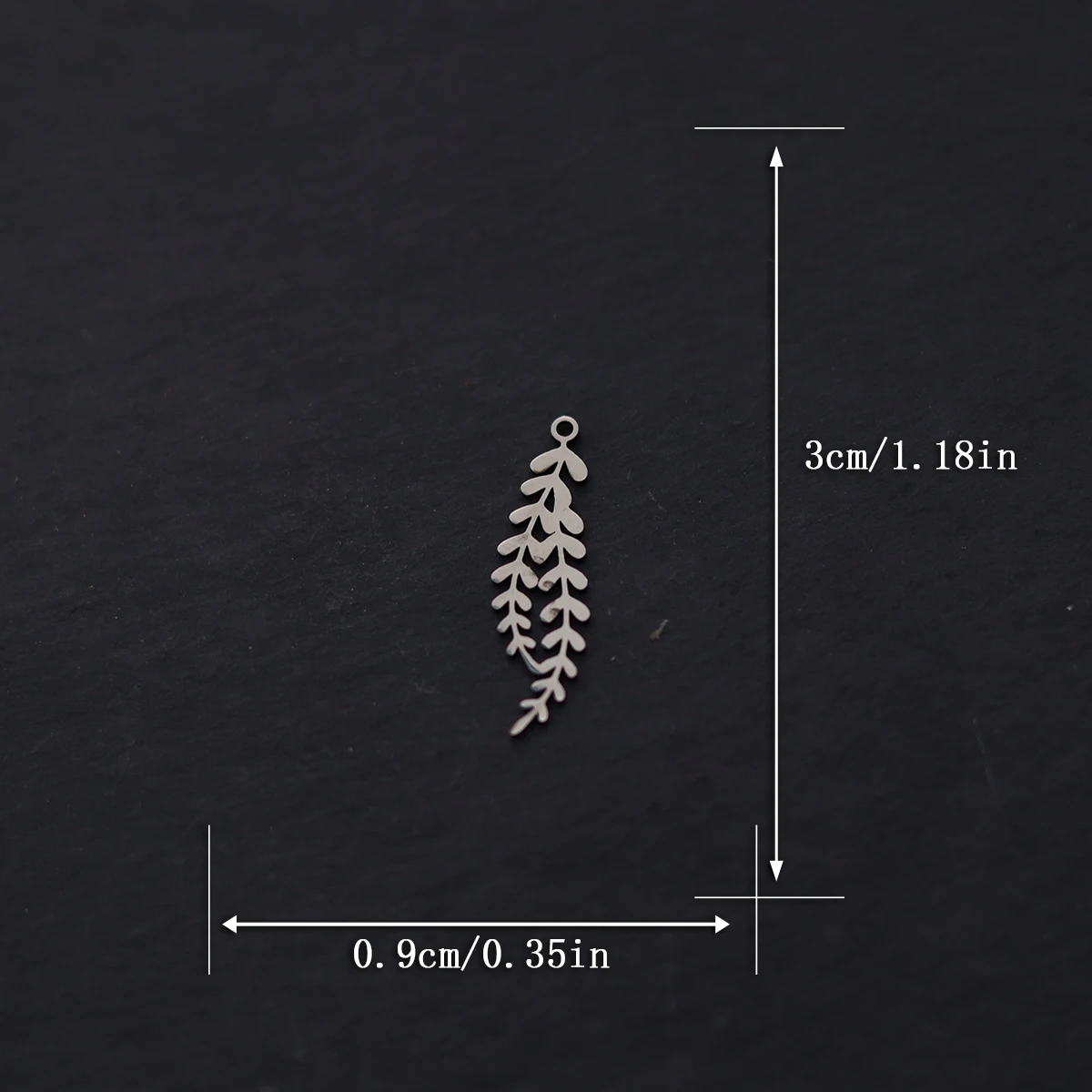 3pcs Grass Leaves Tree Branches DIY Craft Earrings Necklace Charms For Jewelry Making Stainless Steel Pendant