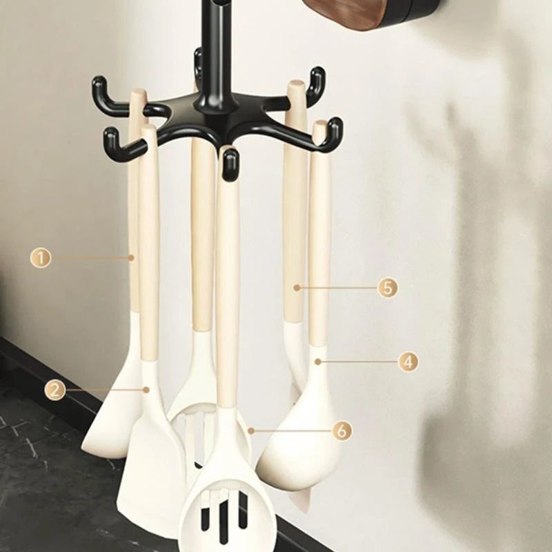 Multifunctional Swivels Hook Adhesive Mounting Cookware Accessories Holder for Small Space Organization A2BB