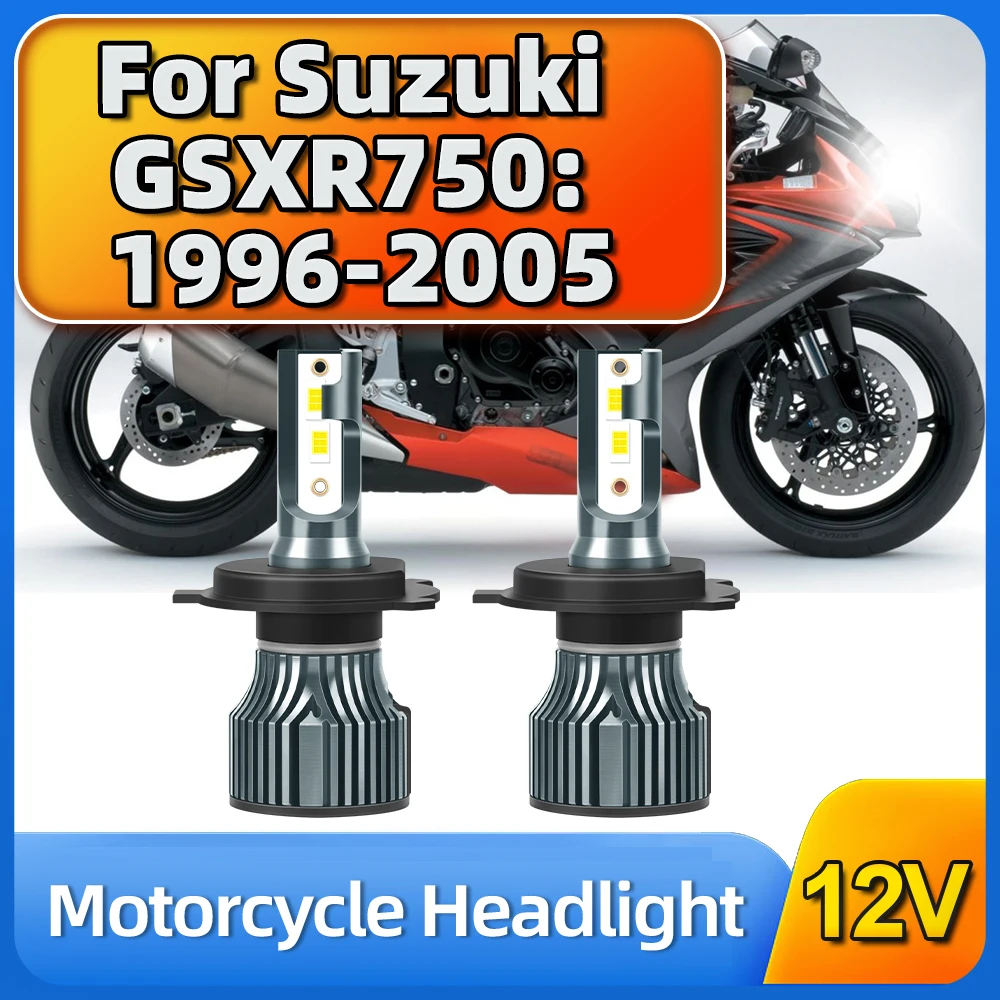 LED Motorcycle Headlight CSP HiLo Beam Moto Lamp 20000LM Super Bright For Suzuki GSXR750 1996-1999 2000 2001 2002 2003 2004 2005