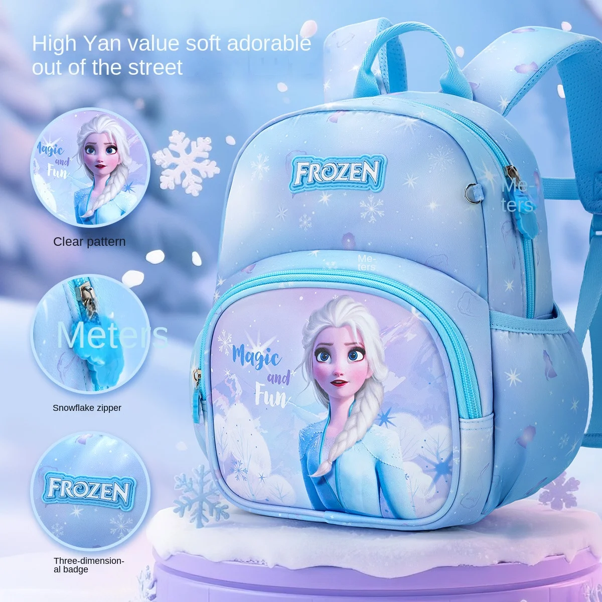 Disney Girl Kindergarten School Bag Frozen Elsa Anna Student Shoulder Orthopedic Backpack Large Capacity Light Kids Gift Mochila