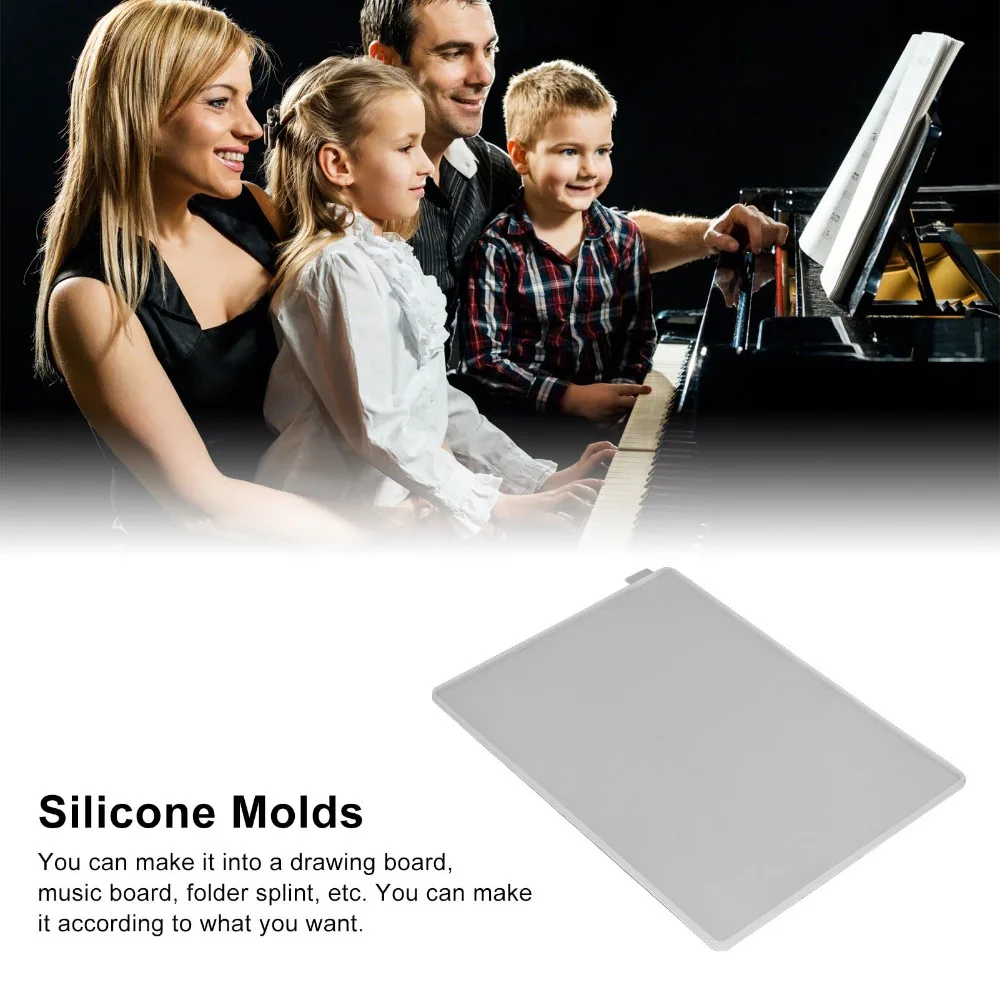 Easy Demoulding Clipboard Resin Mold White Soft Silicone DIY Silicone Mold A4 Size File Folder Silicone Drawing Board Mold