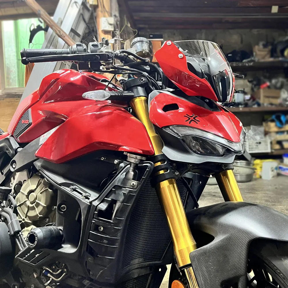 For DUCATI Streetfighter V4 V4S  Motorcycle Front Windshield Fairing With Bracket Mounting Screws