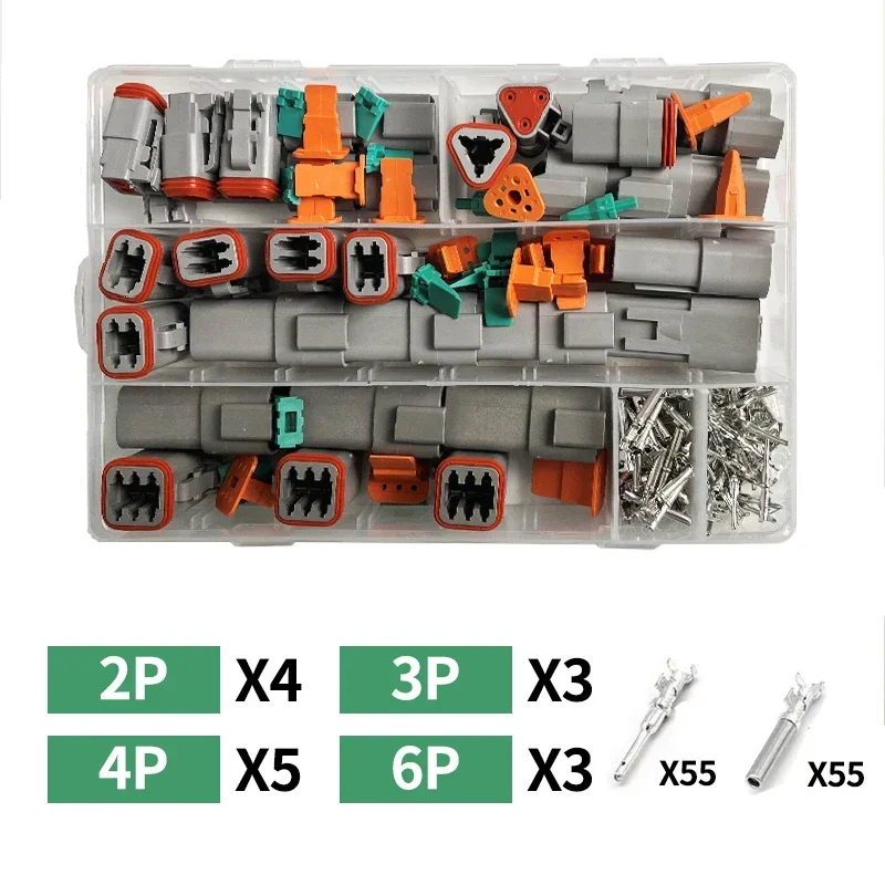 588 Stuks Deutsch Type Connector Kit Waterdichte Draad Dt Serie Connector Set Dt06 04 2/3 / 4 Pin 6/8/12 Pin Verzegelde Plug