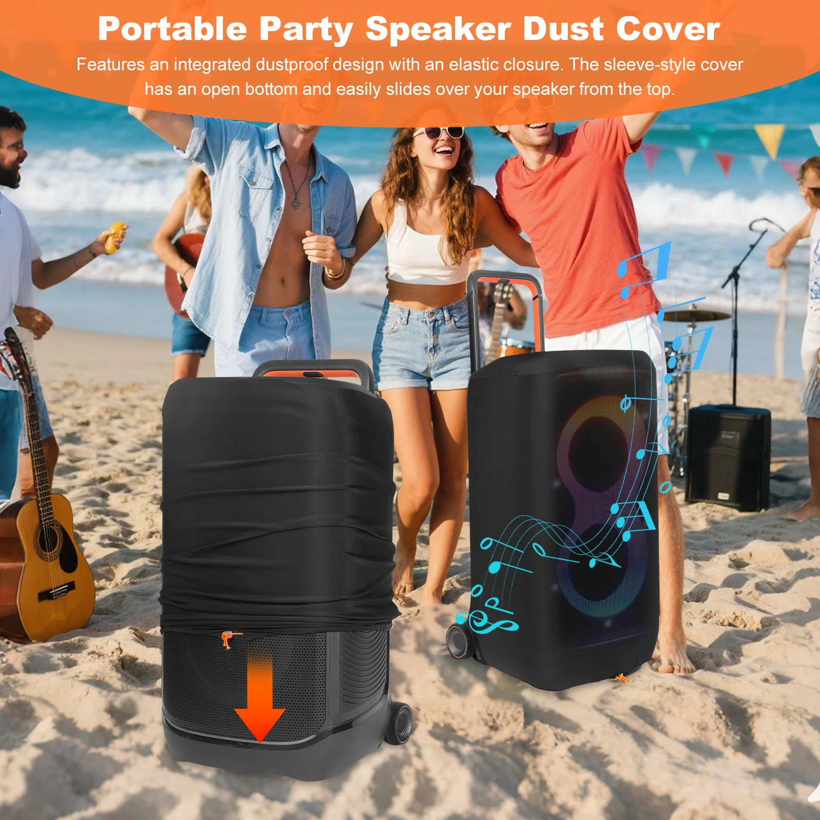 

Dust Cover for JBL PartyBox 520 Stage 320 Bluetooth Speaker Protective Sleeve Case with Handle Wheel Opening Outdoor Party