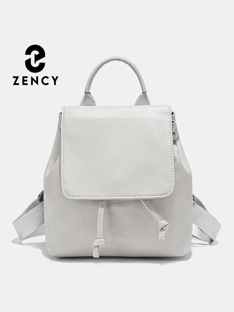

Zency Women Small Drawstring Backpack Genuine Leather Roomy Travel Schoolbag Girl Fashion Female Knapsack Satchel 2025