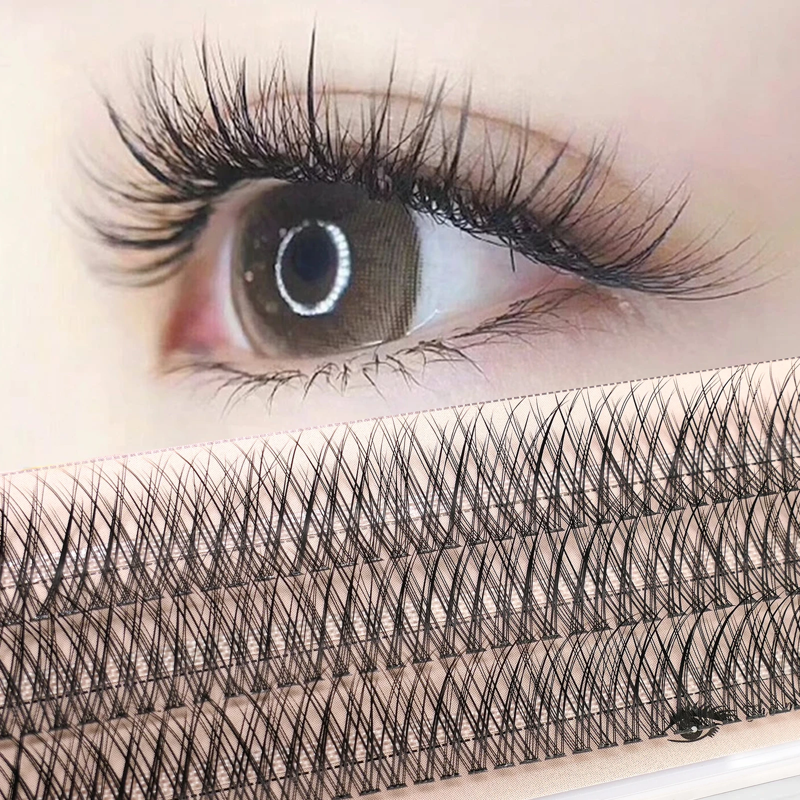 3 rows 60 Cluster Individual Lash Clusters Natural Look Individual False Eyelashes Handmade Grafting Diy Eyelash Extensions
