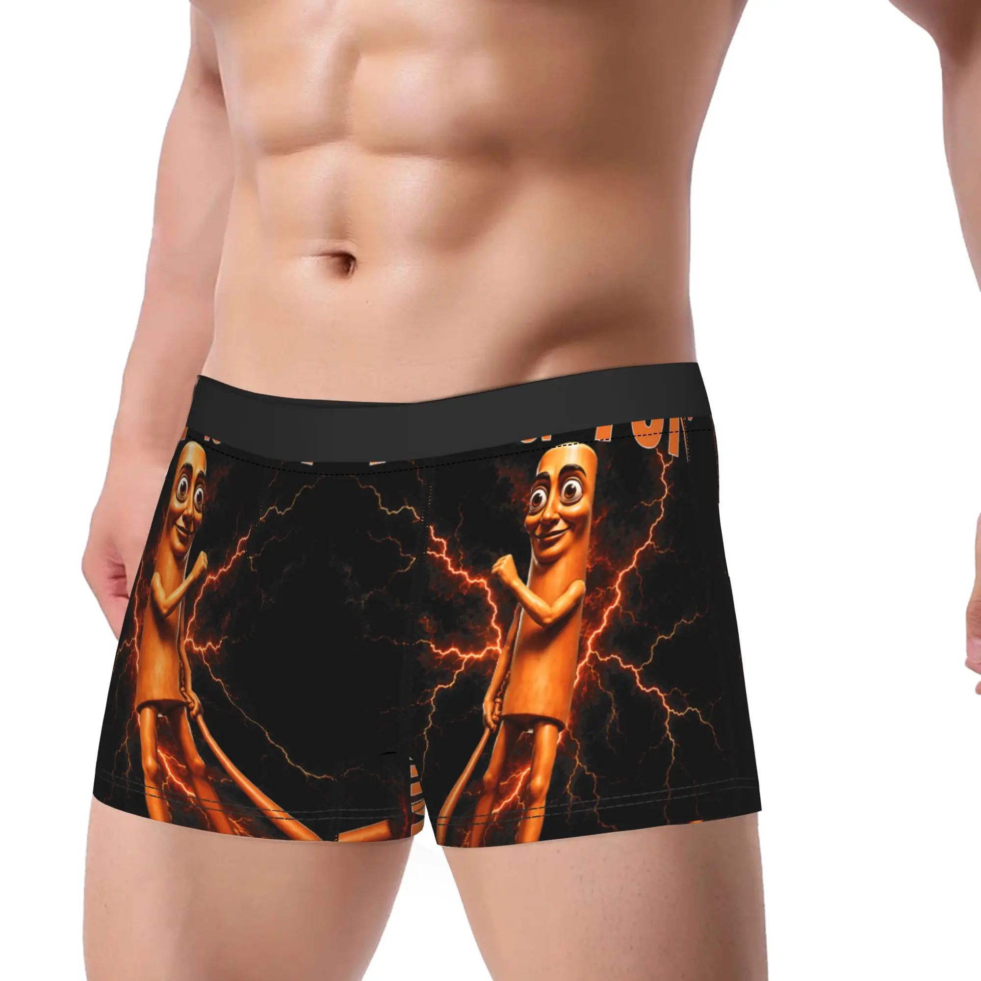 Italian Brainrot Tung Tung Tung Sahur is Calling Underwear Men's Boxer Brief Breathable Trunk Trenky Custom Plus Size Underpants