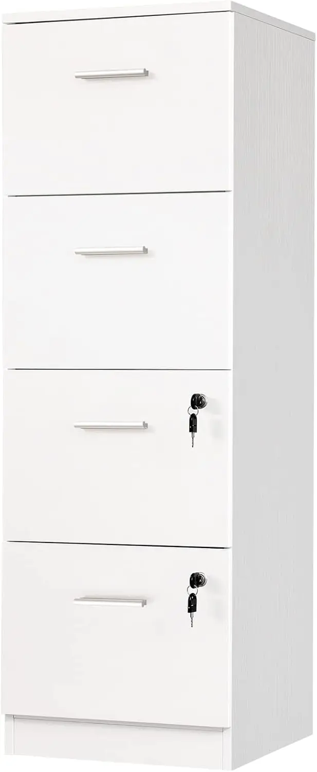 

4-Drawer File Cabinet with Lock, 15.86" Deep Vertical Filing Cabinet, Storage File Drawers for Letter A4-Sized Files