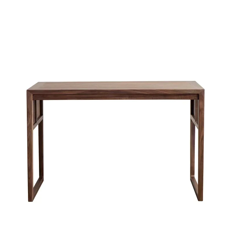 

New Chinese balcony tea table and chair combination household solid wood small tea table black walnut tea table