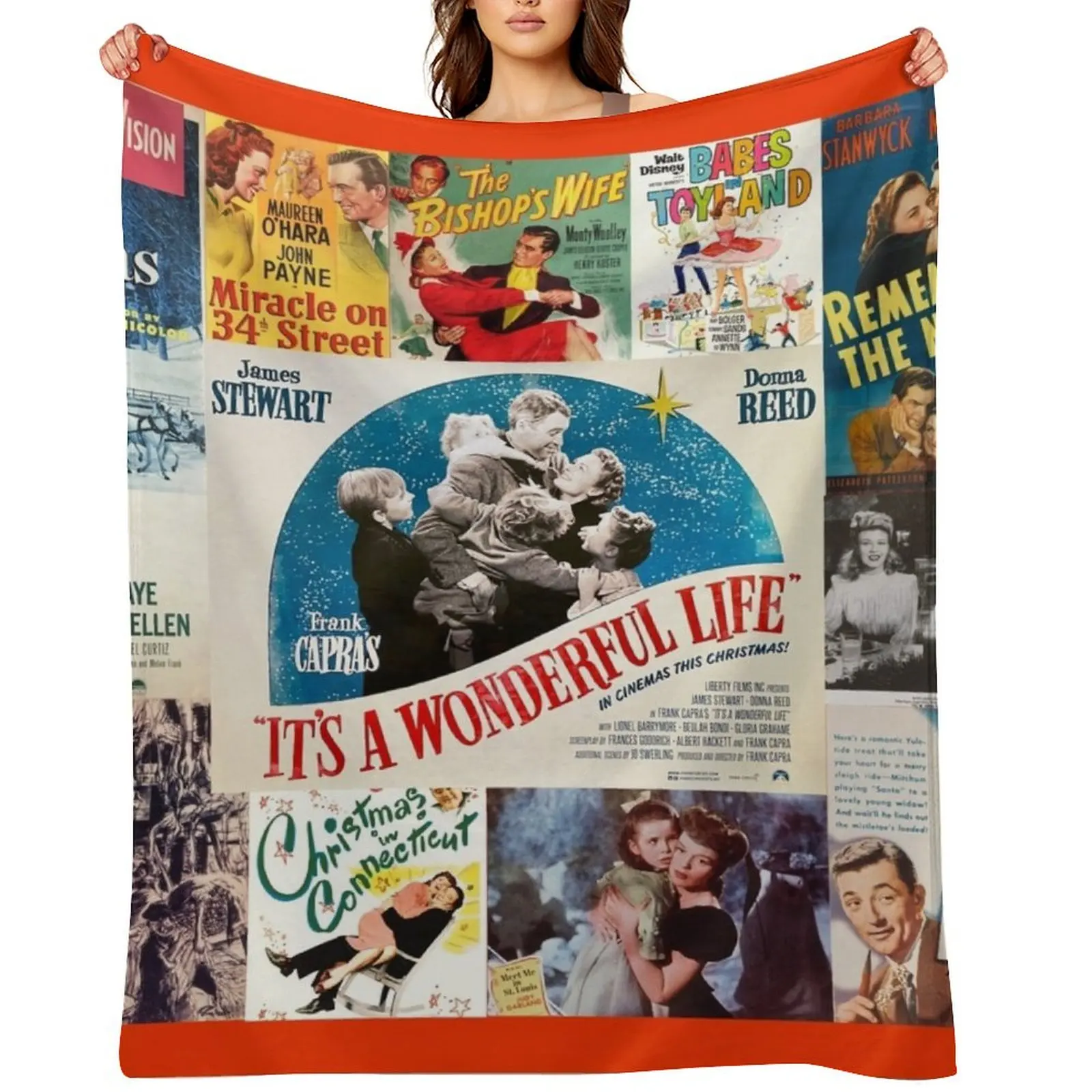

Classic Christmas movies: Retro greeting cards, puzzle for classic movie fans of 'It's a Wonderful Life,' White Ch Throw Blanket