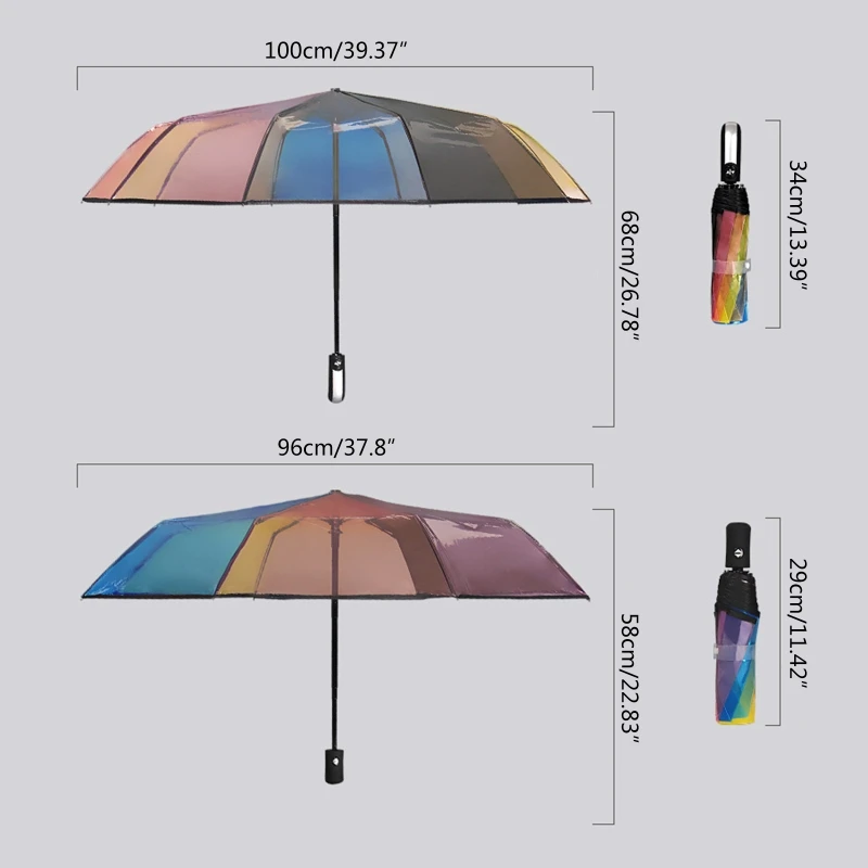 for Creative Umbrella Durable Transparent Folding Umbrella 8/10 Ribs Tear Resistant Windproof Portable Umbrella for Trav