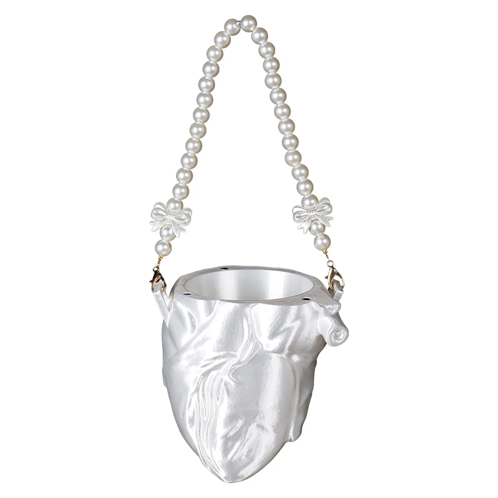 Halloween Heart Bag Mini Clutch Handbag Shoulder Bag Silvery Outfits Suit Accessories Party Disguise Hallowee Roleplay Toy Props view 4