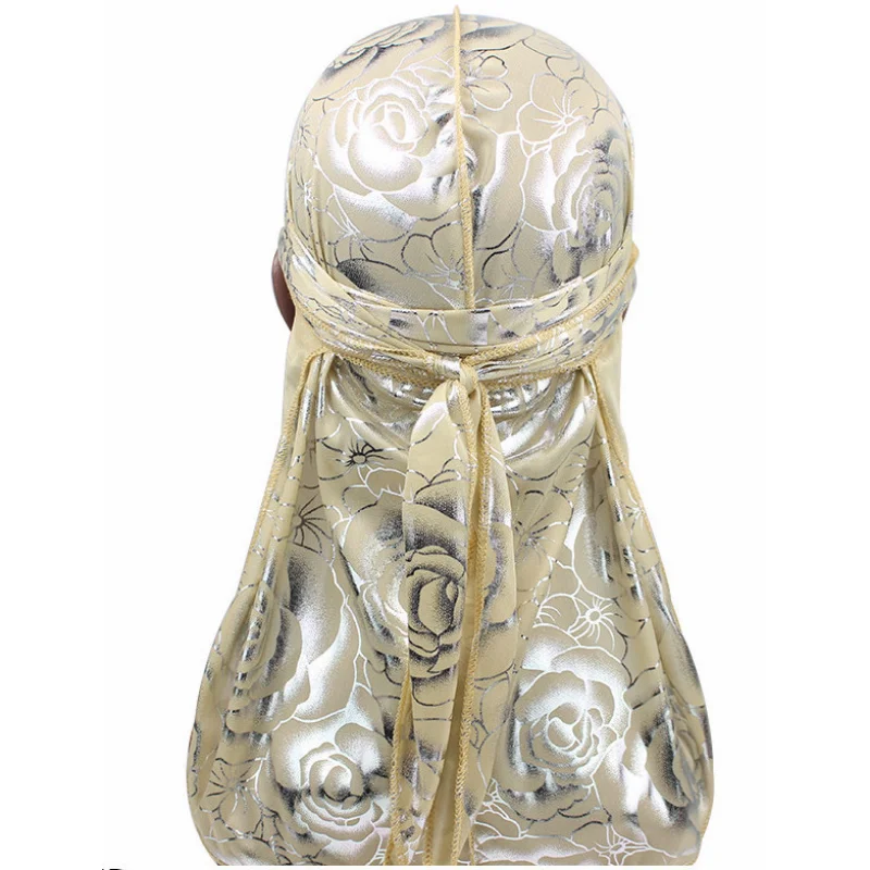 

Unisex Diamond Velvet Durag Bandana For Men Long Tail Headwrap Wave Cap Stretch Men's Doo Rag Turban Hat Hip-hop Headwear Caps