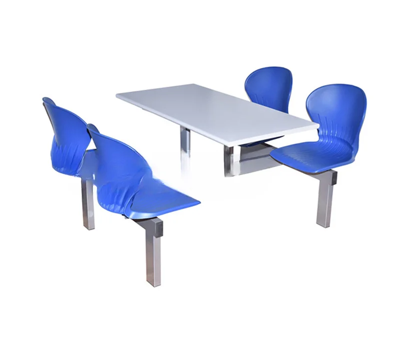 Modern Durable Restaurant Furniture Fixed Table and Chair School Dining Hall Eating Table and Chair Set