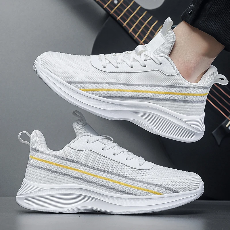 Zapatos de hombre talla grande 50 con suela blanda, calzado deportivo ultraligero, 49 pies anchos para hombre, zapatillas para correr regordetas, malla transpirable su