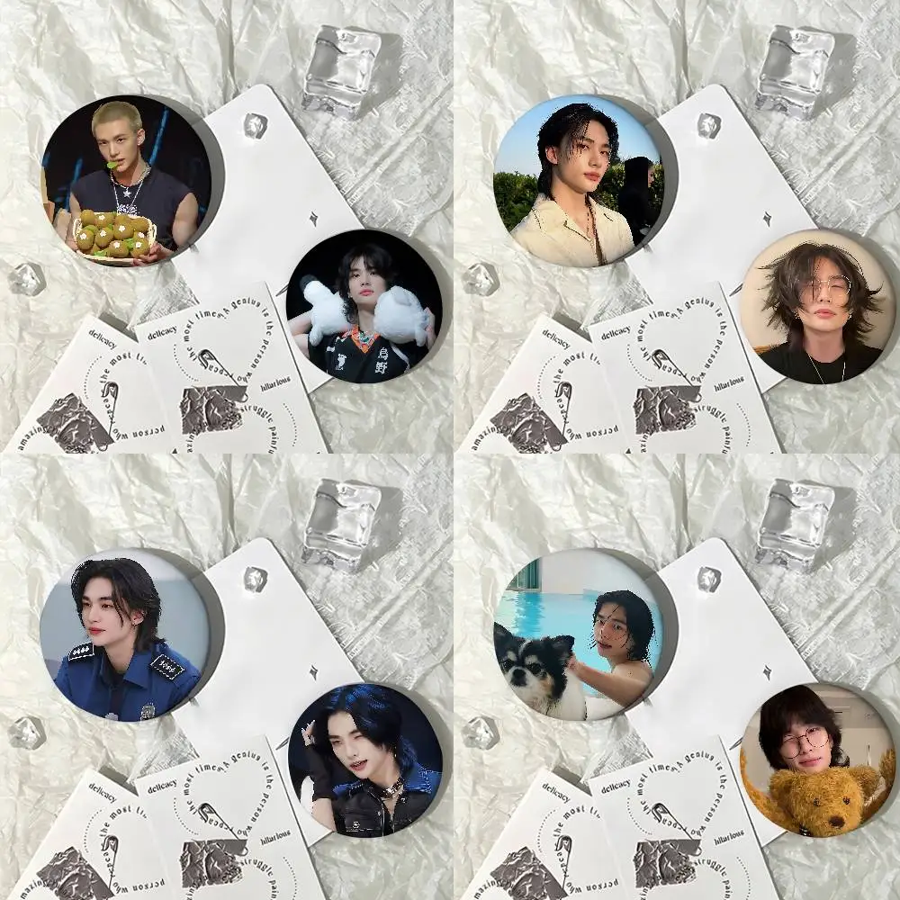 الكورية المعبود H-Hwang-H-Hyunjin-s شارات لطيف زر PinsBrooch الإبداعية مضحك يقتبس شارة الملابس على ظهره مجوهرات هدية للطفل #6