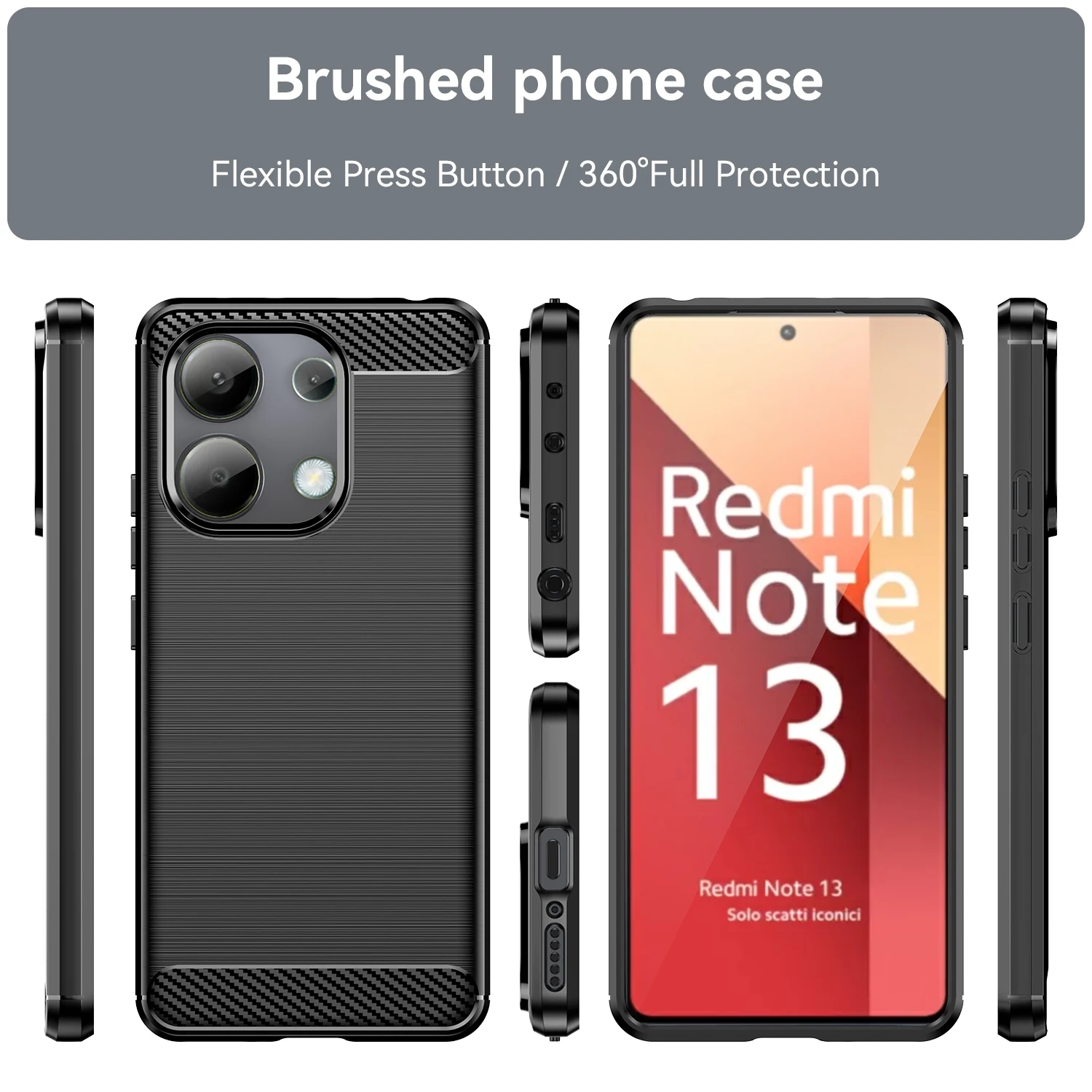 For Redmi Note 13 4G Global Case for Xiaomi Redmi Note 13 Cover Funda Soft Silicon TPU Shockproof Phone Bumper For Redmi Note 13