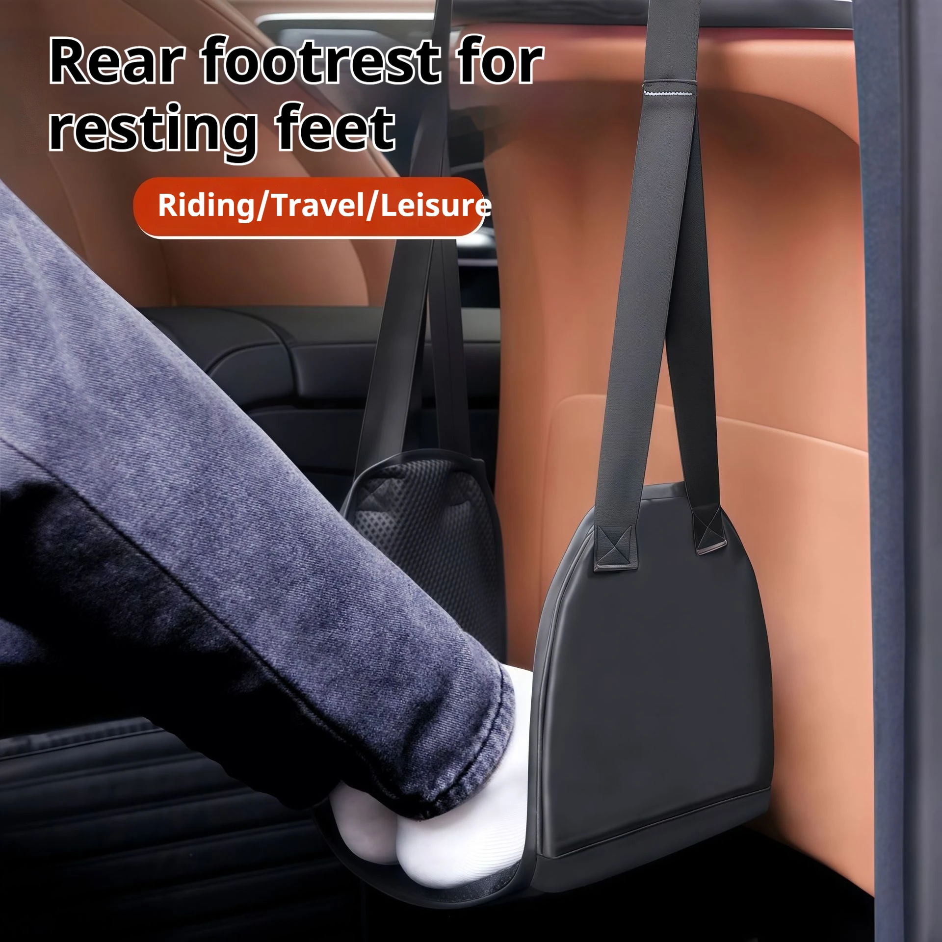 Adjustable Car Airplane Foot Hammock Removable Memory Foam Pad Travel Foot Rest Hammock Portable Support for Long Flight Trip