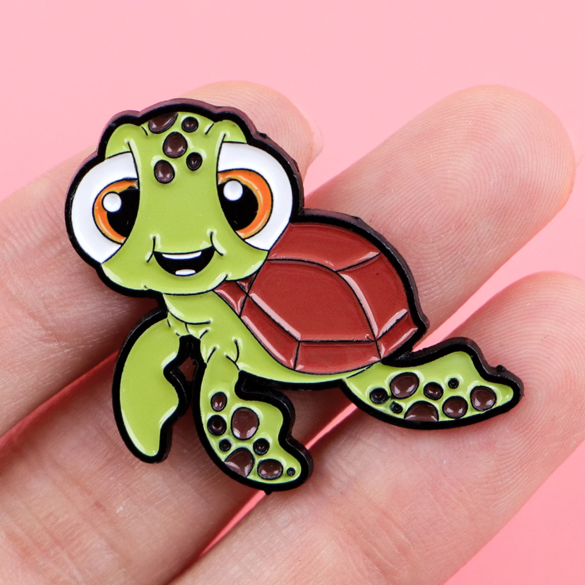 الكرتون المينا دبوس لطيف السلاحف البحرية بروش الصنوبر التلبيب شارة بدبابيس على ظهره الملابس والاكسسوارات مجوهرات بأشكال حيوانات أصدقاء الهدايا #6