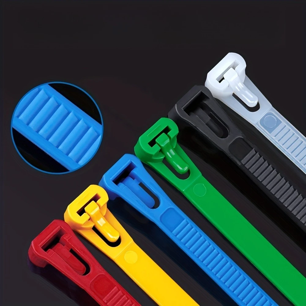 100pcs Reusable Cable Ties, Self-locking Plastic Nylon Cable Tie, Slipknot Cable Organizer, Cable Lock Ties, Binders