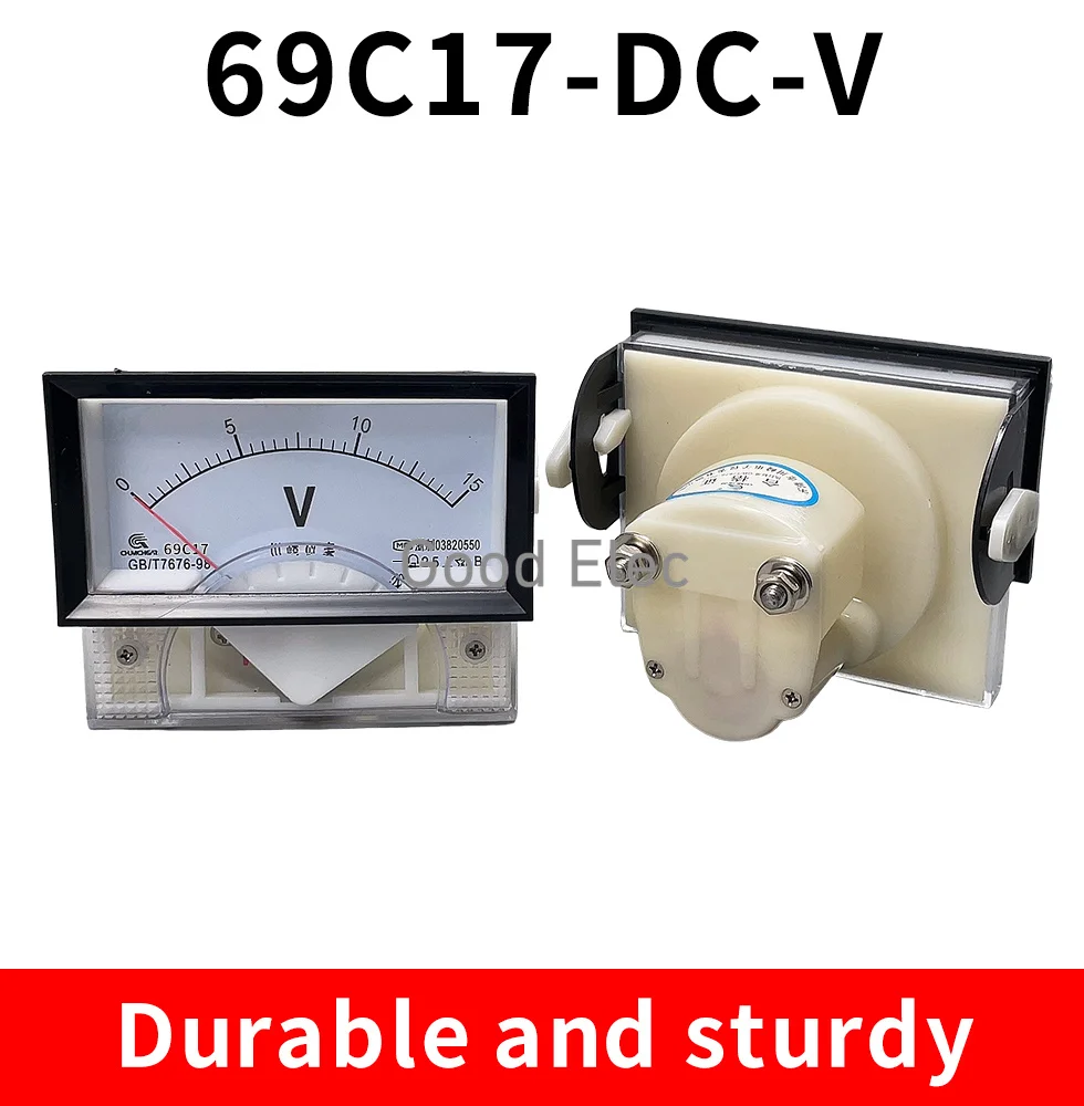 DC Direct Analog Panel Gauge,DC Voltagem Atual Medidor,Voltímetro,Voltimetro,69C17-V,15V,20V,30V,50V,100V,85x46mm,1Pc