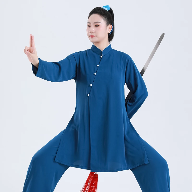2025 New Women's Tai Chi Suit - Premium Cross Collar Baduanjin & Martial Arts Performance Set for Spring/Autumn