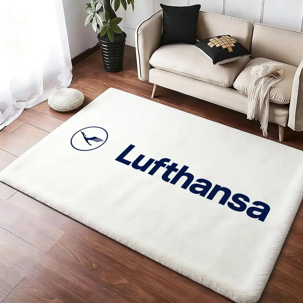 Hot D-Deutsche L-Lufthansa Floor Mat Cozy Flannel Soft Thick Non-Slip Mat For Living Room Bedroom Kitchen Decor Rugs
