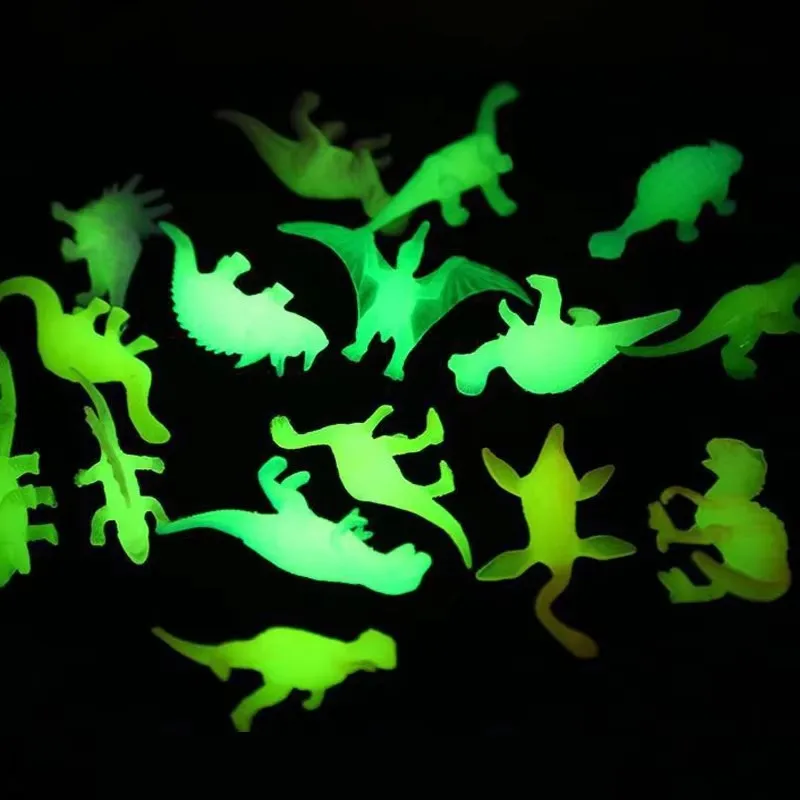 Mini figurines de dinosaures qui brillent dans la nuit, 12 pièces, petits jouets lumineux, cadeaux de fête d'anniversaire, bas de bourrage, prix de classe pour enfants